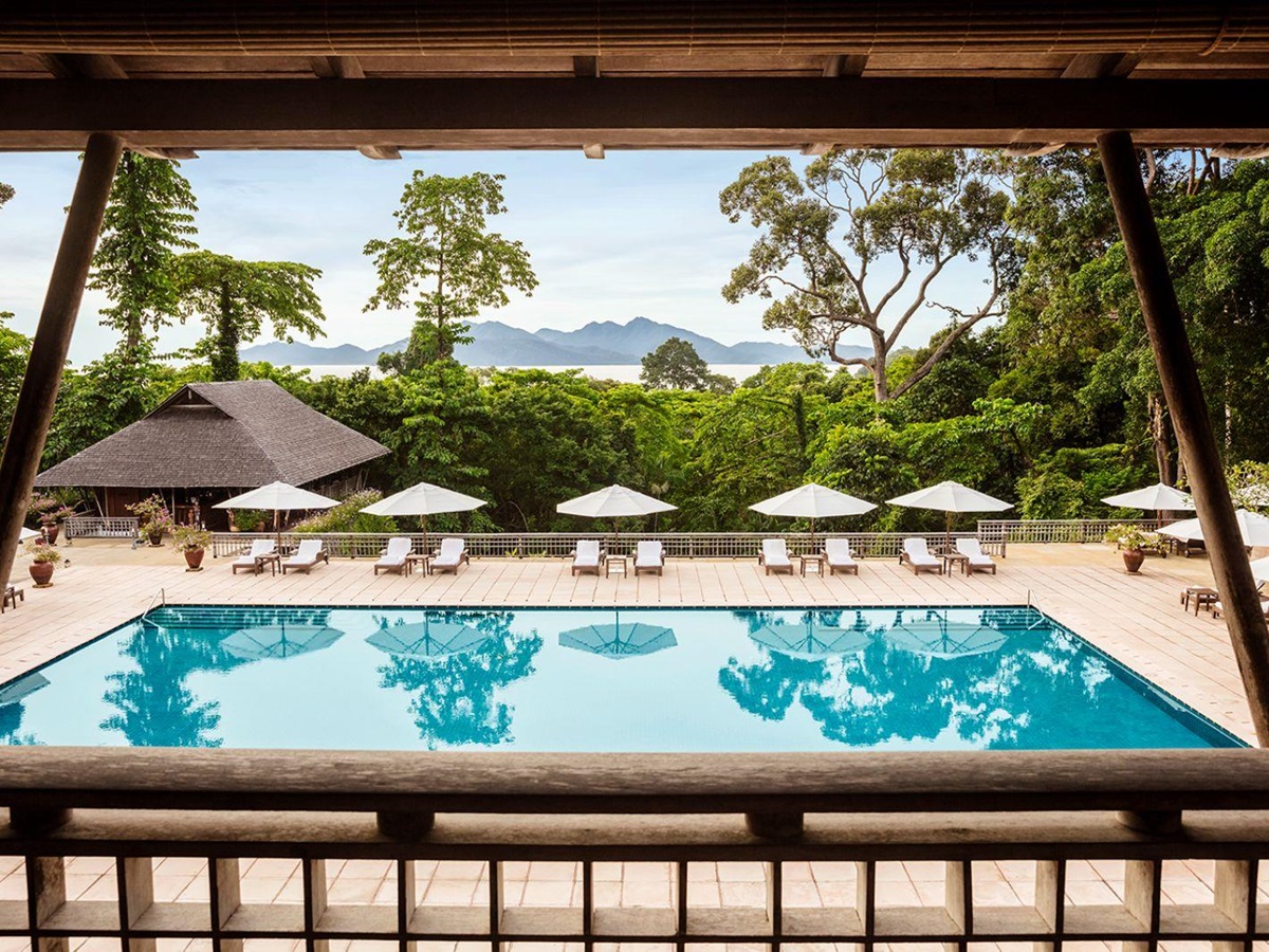 Outdoor adults pool at luxury resort The Datai