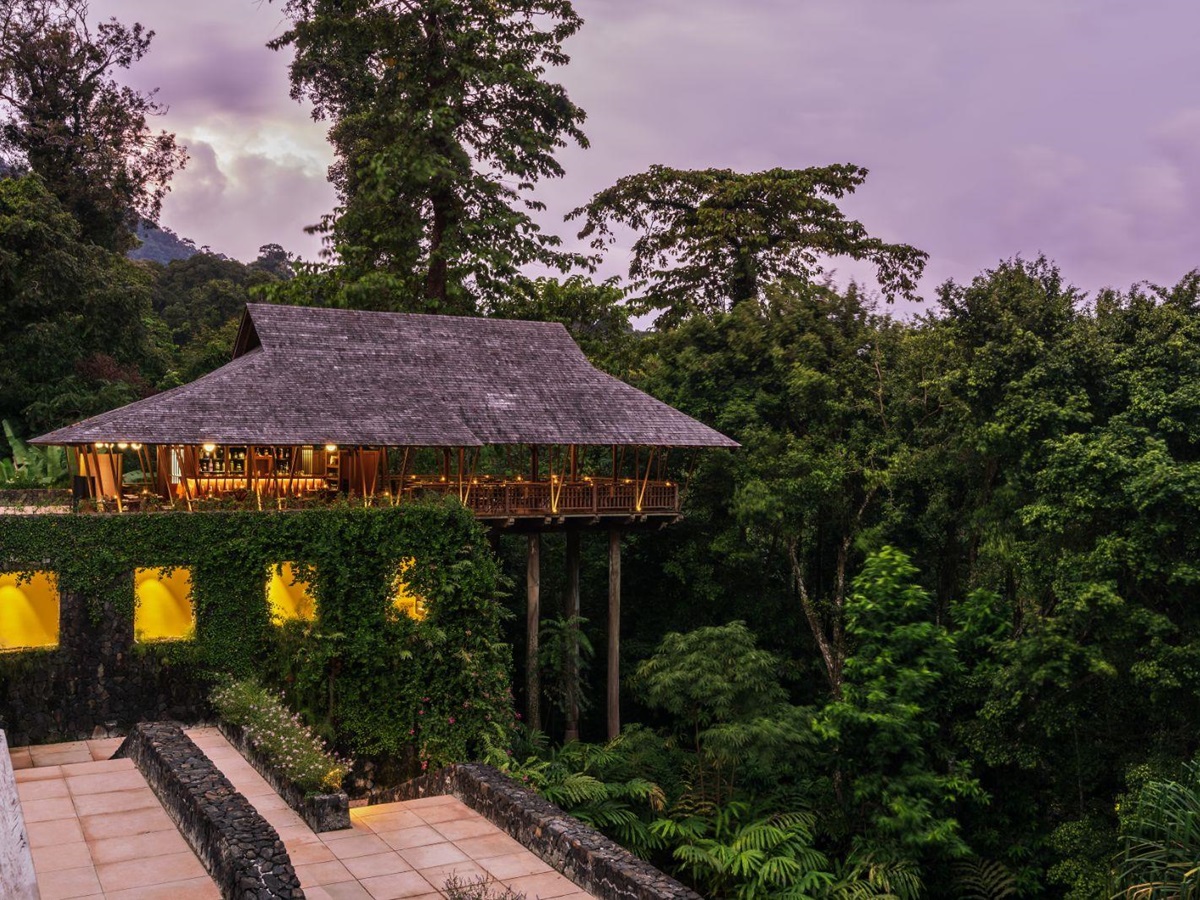 Exterior view of the pavilion at luxury resort The Datai