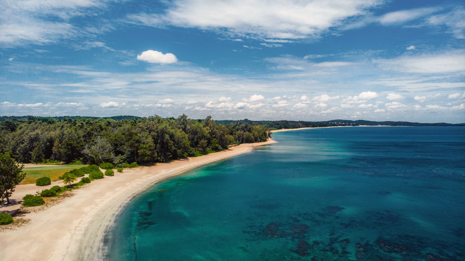 Aerial view of Desaru Beach in Malaysia
