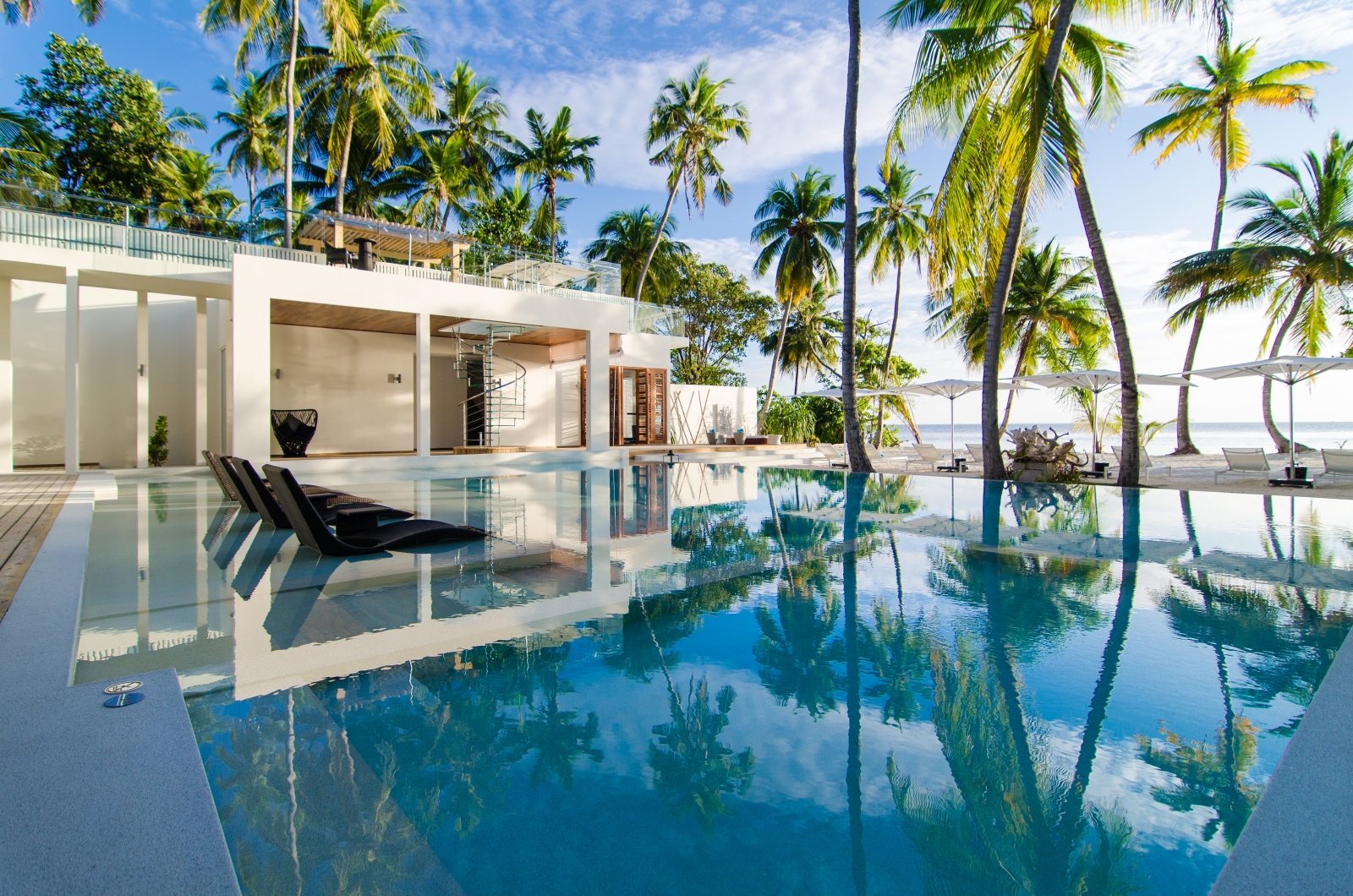 Private pool at The Amilla Estate, six bedroom estate, at luxury resort Amilla in the Maldives