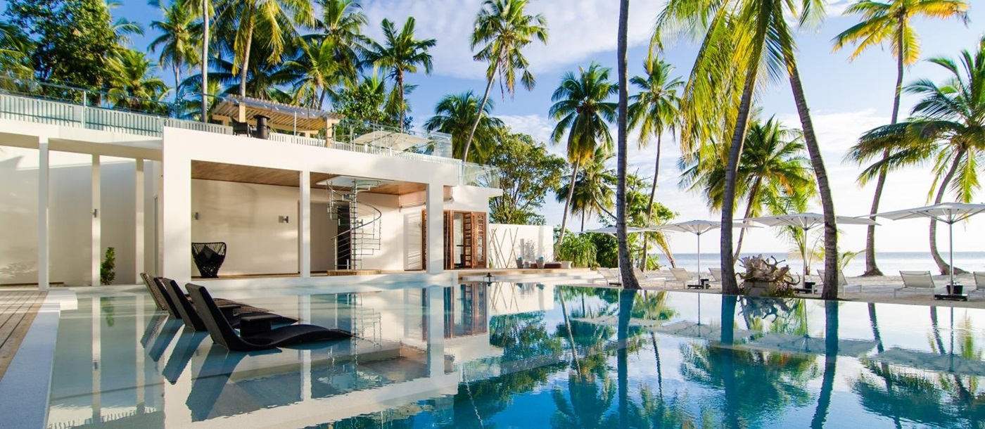Private pool at The Amilla Estate, six bedroom estate, at luxury resort Amilla in the Maldives