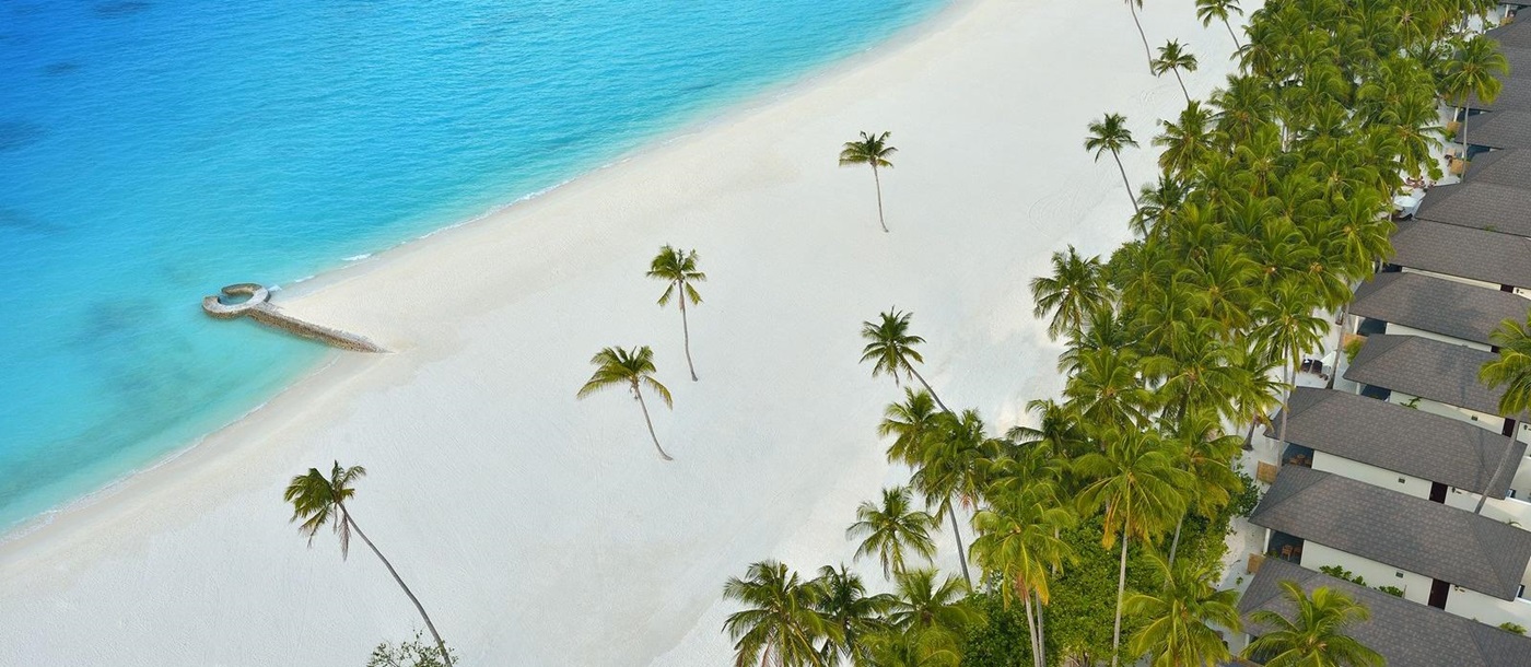 the beach and villas of Atmosphere Kanifushi, Maldives