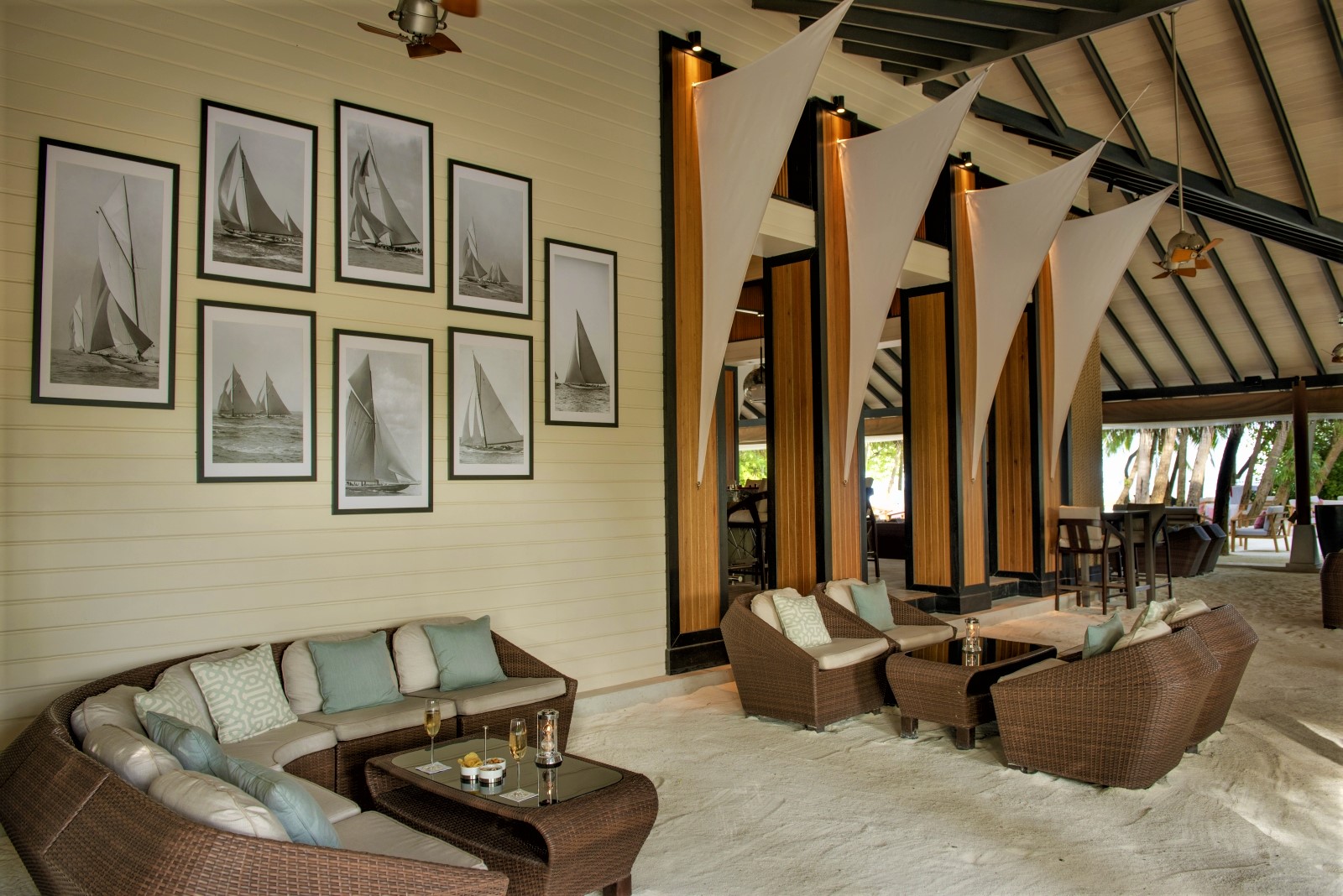 Comfortable seating in Sails Bar at Baros