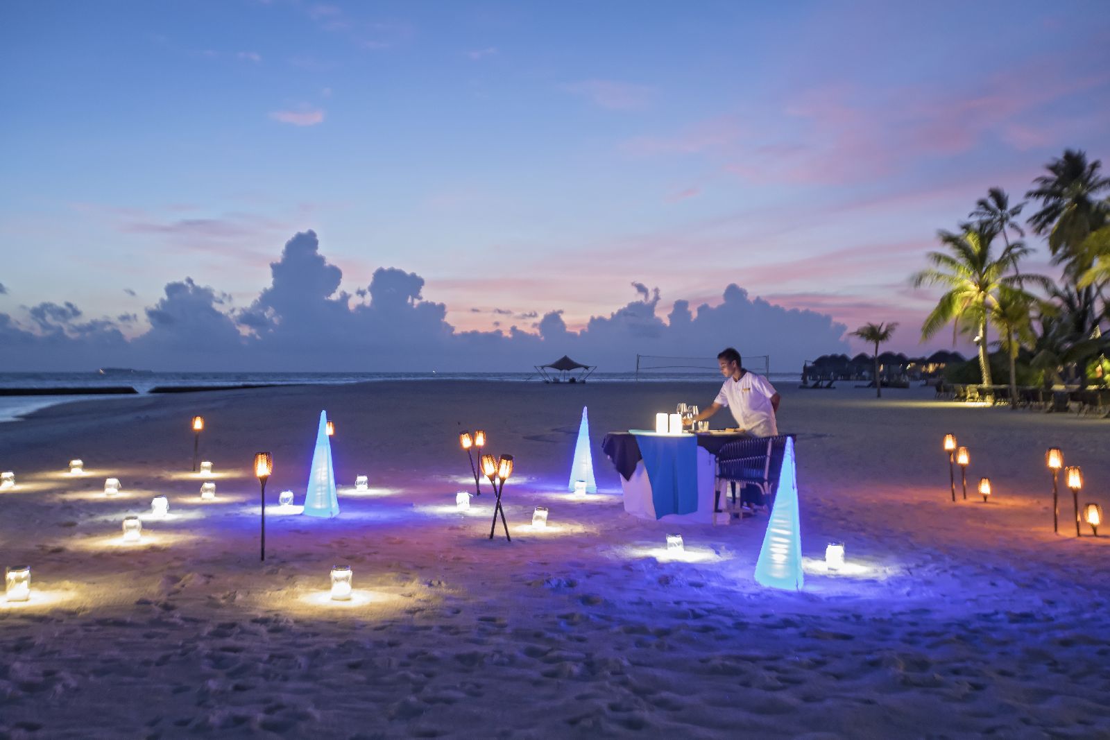 Private dining on the beach at Constance Halaveli Maldives