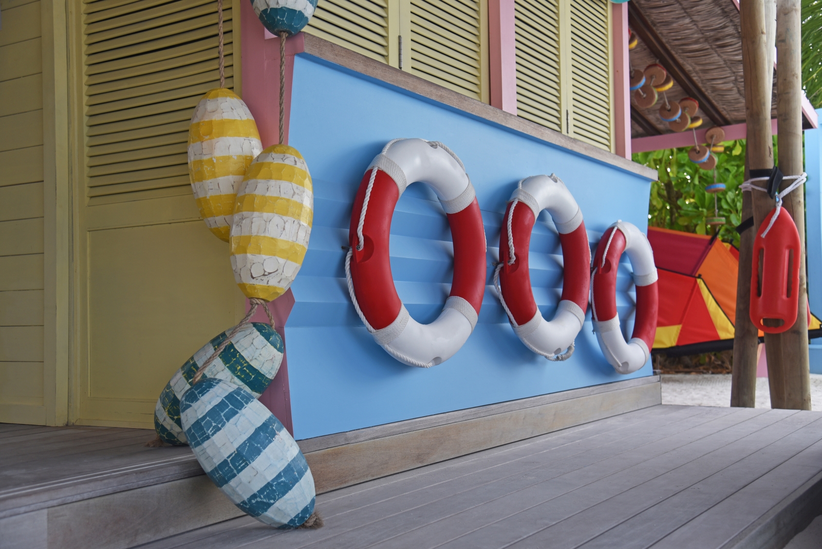 Marine details at a bar of luxury resort Constance Moofushi in the Maldives
