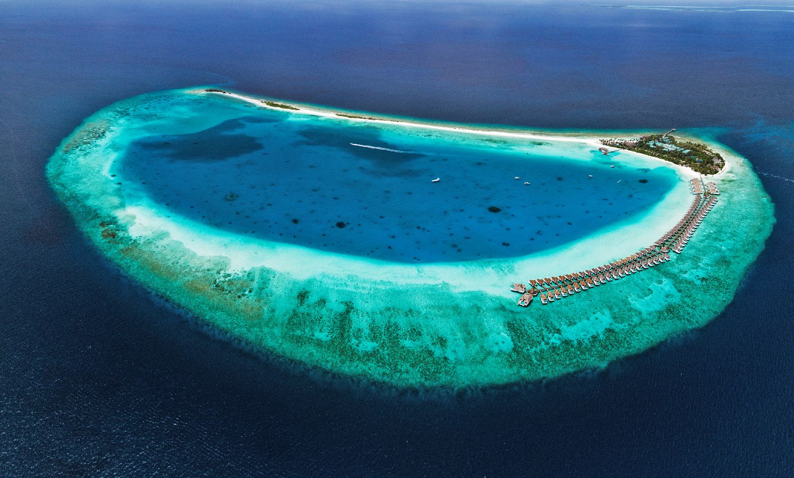 Aerial view of at Finolhu Maldives in the Baa Atoll