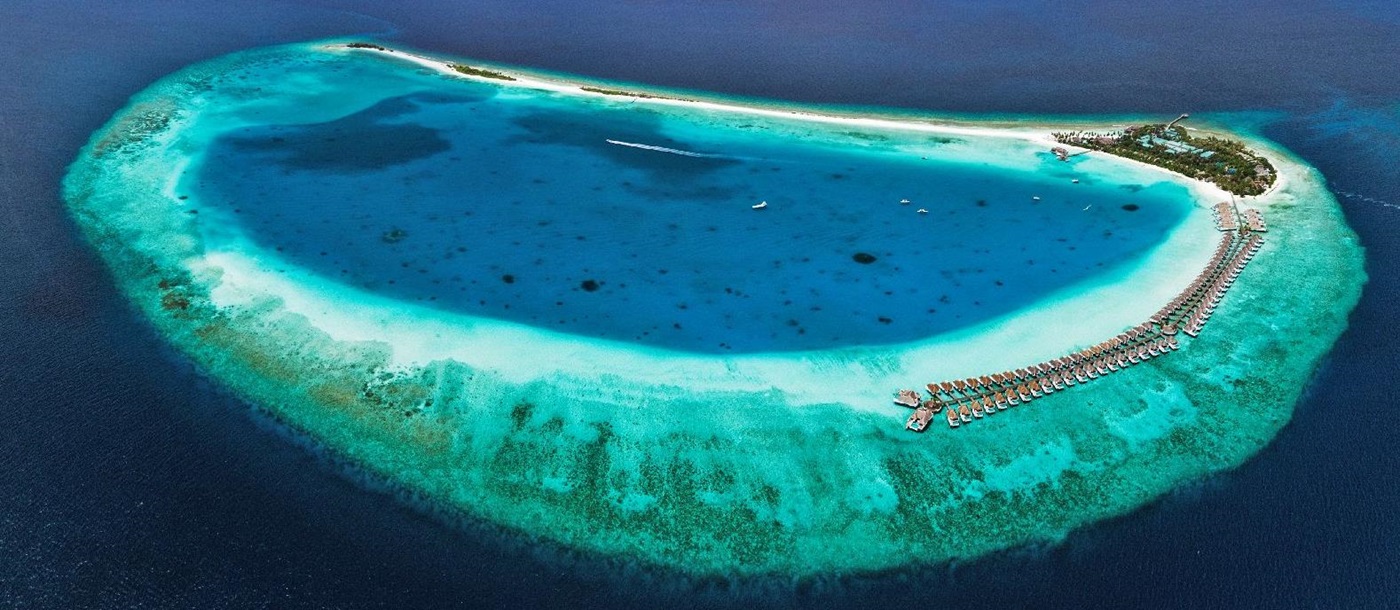 Aerial view of at Finolhu Maldives in the Baa Atoll