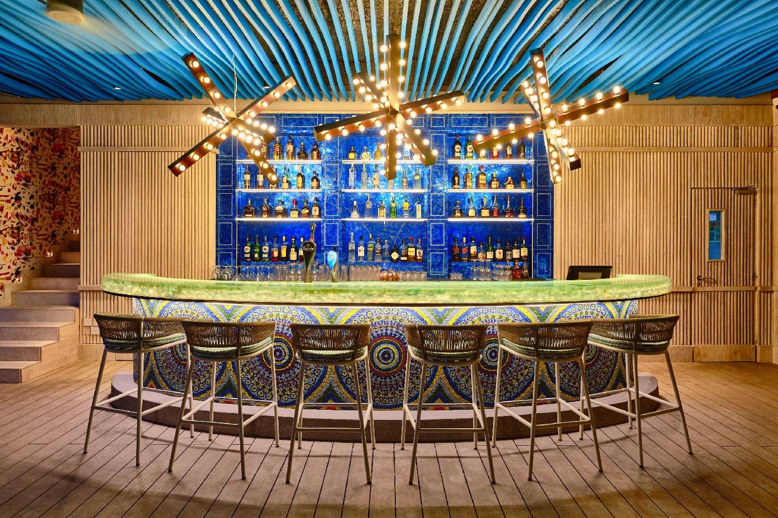 Interiors of the Beach Bar at Finolhu Maldives