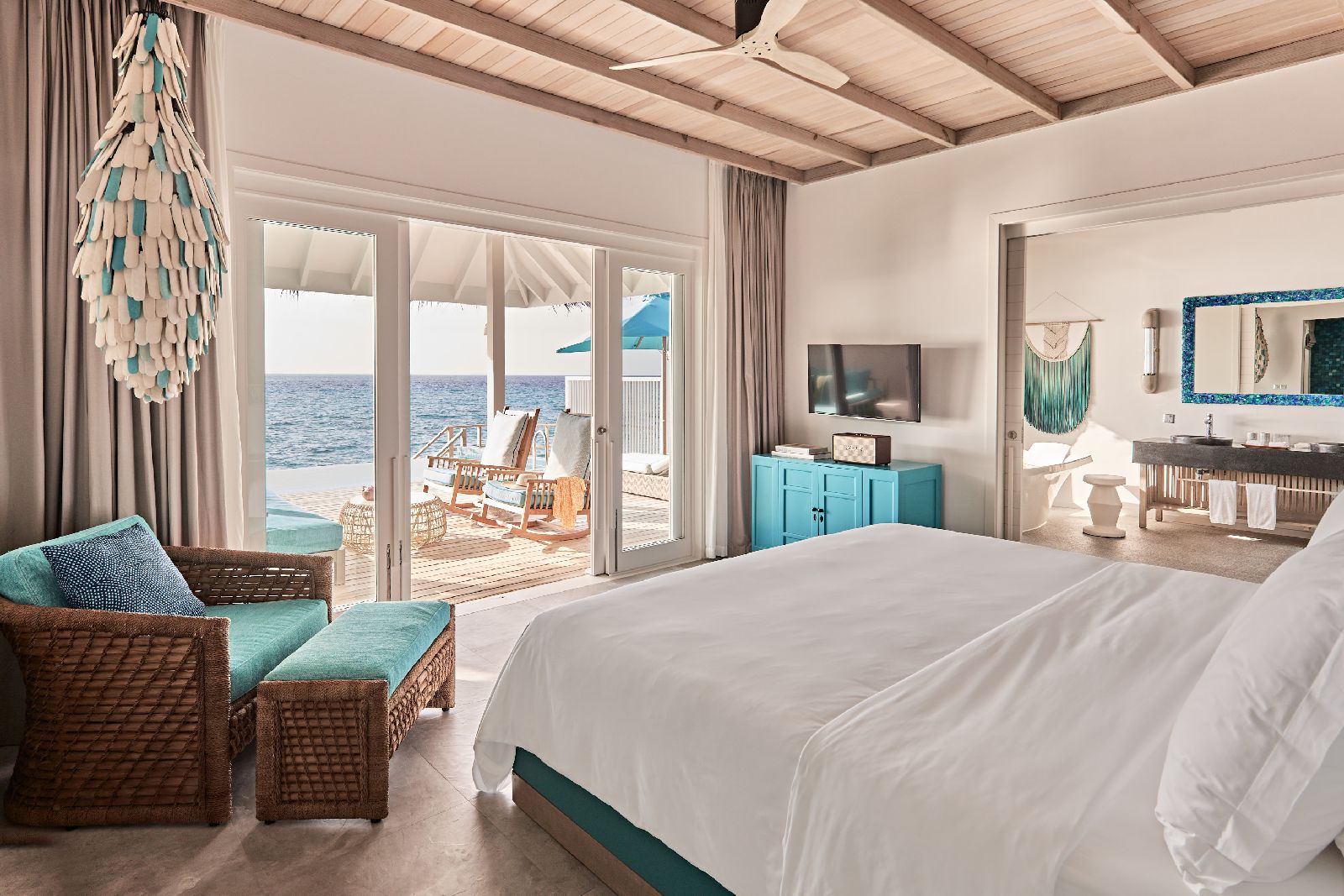 Interiors of an Ocean Pool Villa at Finolhu Maldives