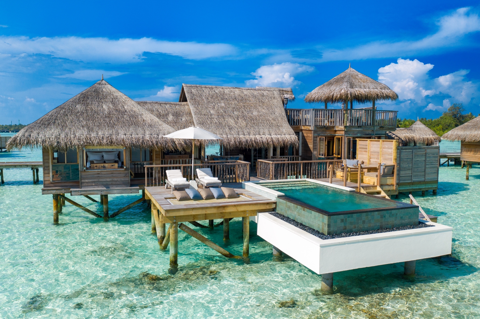 Exterior of a Villa Suite with pool at luxury resort Gili Lankanfushi in the Maldives