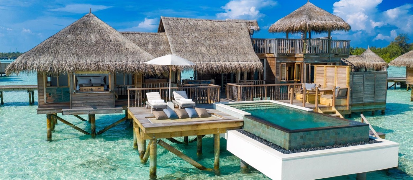 Exterior of a Villa Suite with pool at luxury resort Gili Lankanfushi in the Maldives