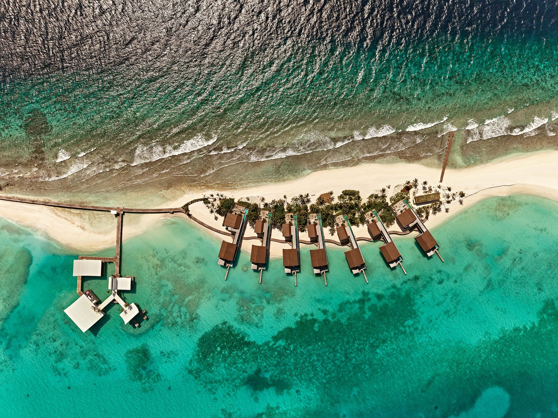 Bird's eye view of .HERE Maldives.