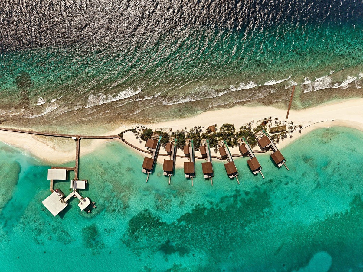 Bird's eye view of .HERE Maldives.