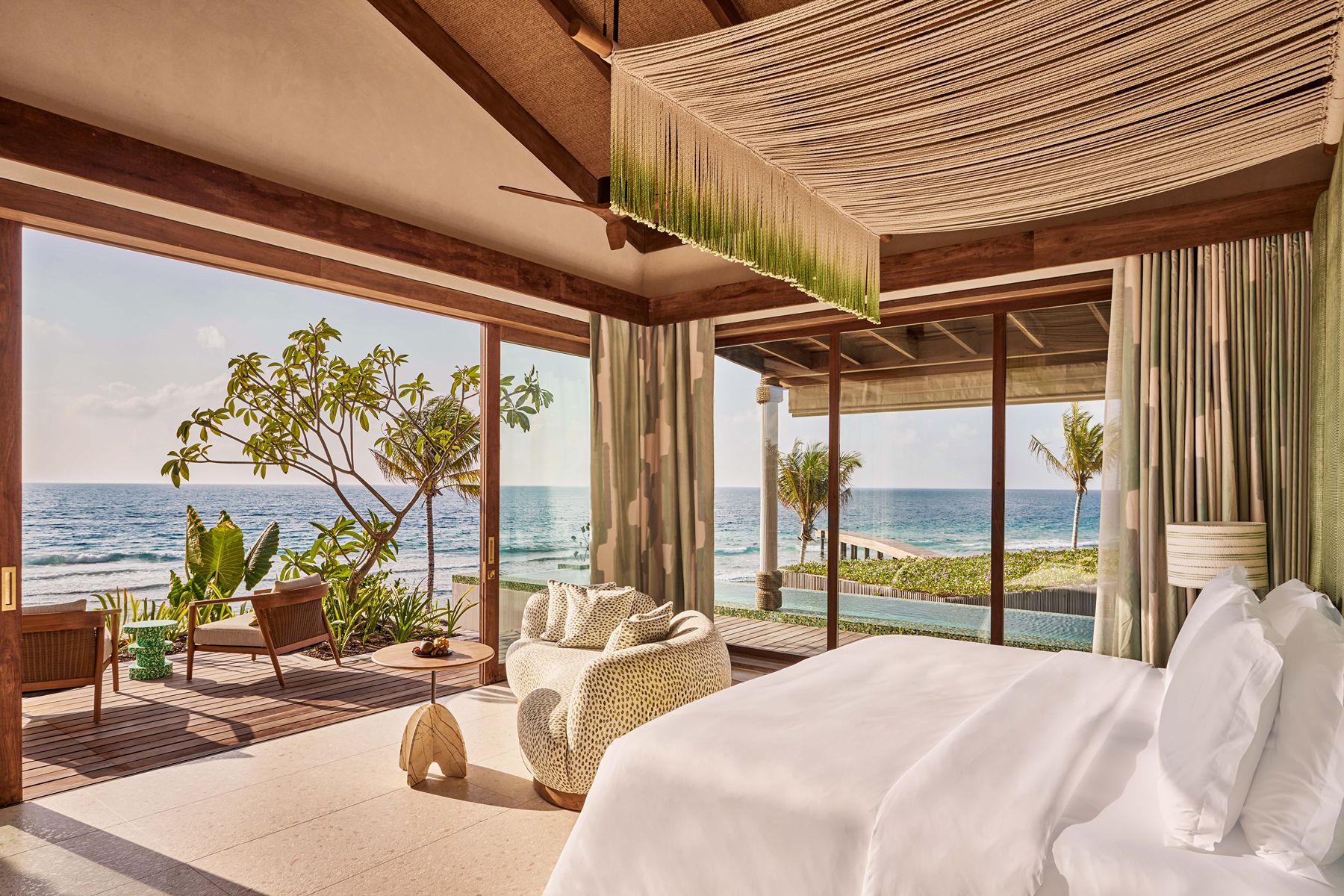 Bedroom with ocean views at .HERE Maldives.