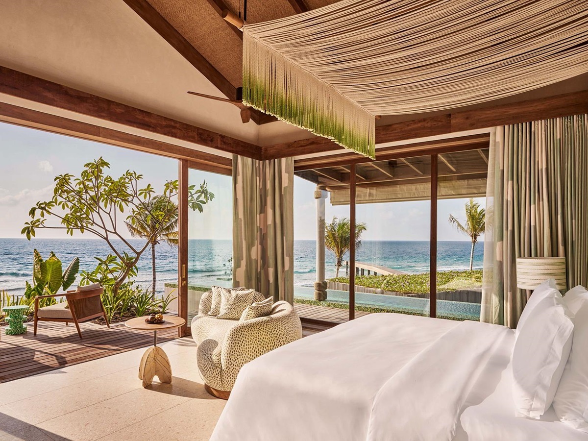Bedroom with ocean views at .HERE Maldives.