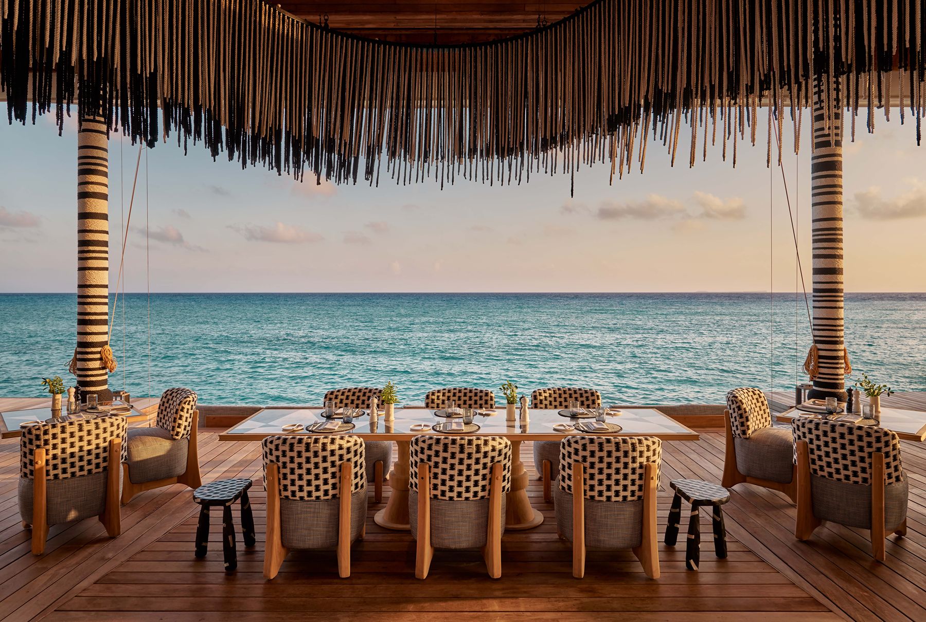Ocean view seating at SAFAR at .HERE Maldives.