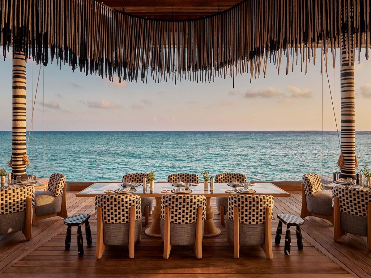 Ocean view seating at SAFAR at .HERE Maldives.