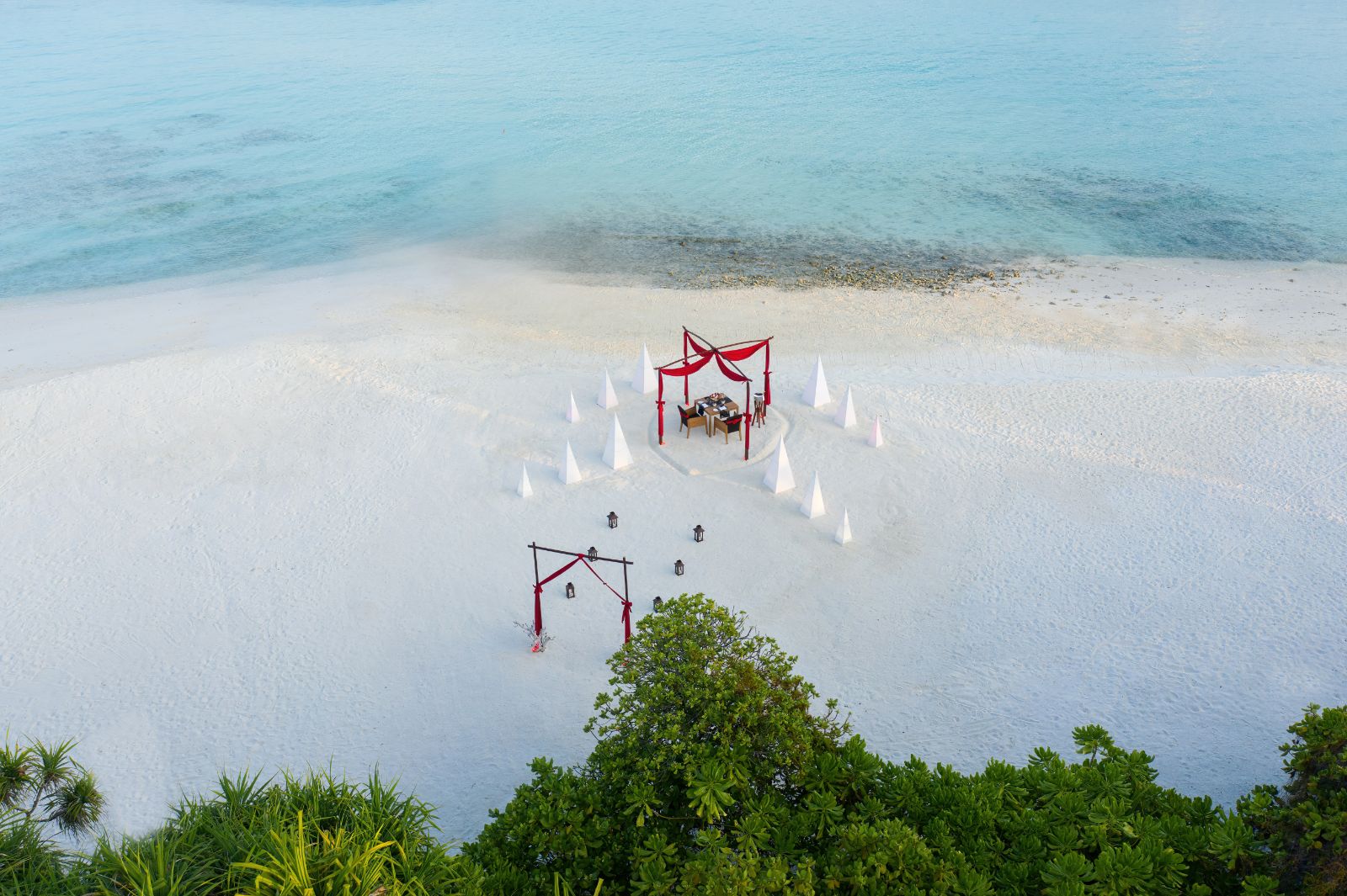Beach dining at Heritance Aarah resort in the Maldives