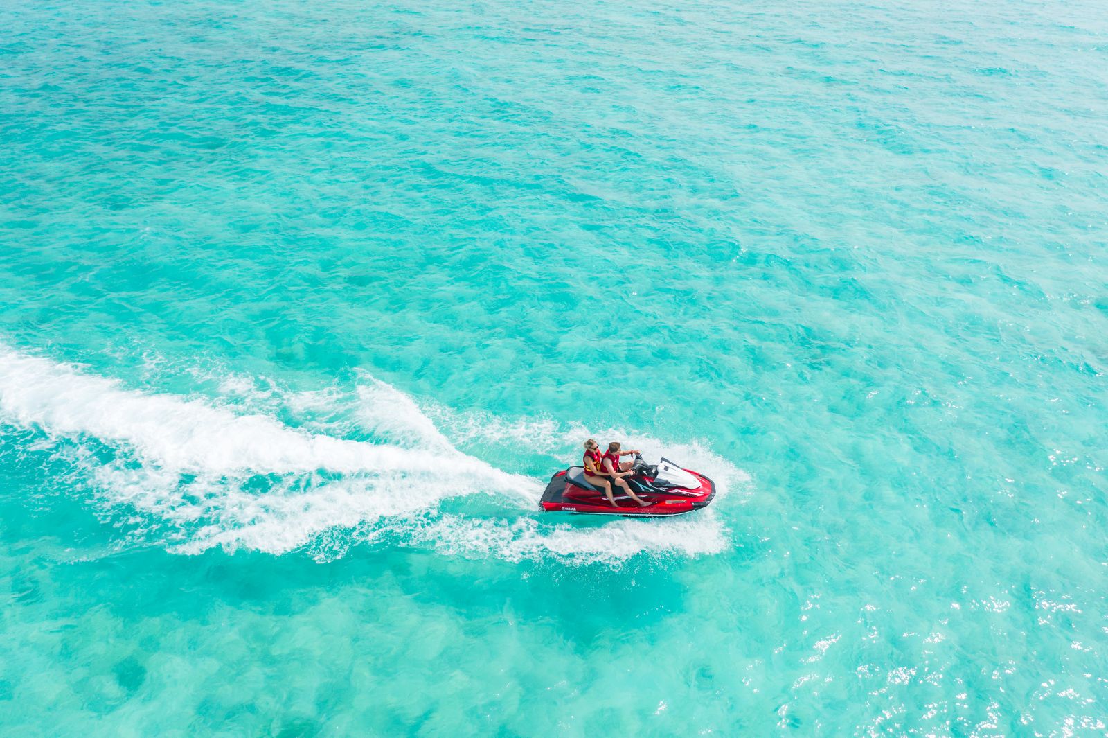 Jet skiing at Heritance Aarah resort in the Maldives