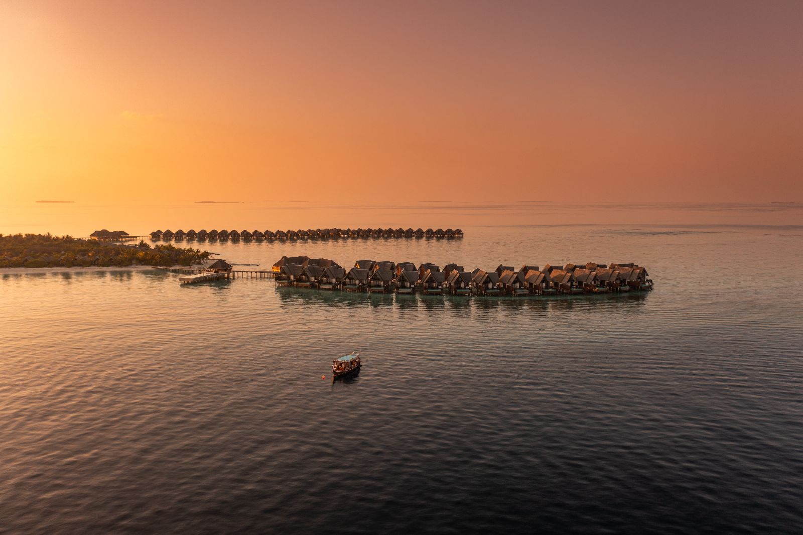 Sunset at Heritance Aarah resort in the Maldives