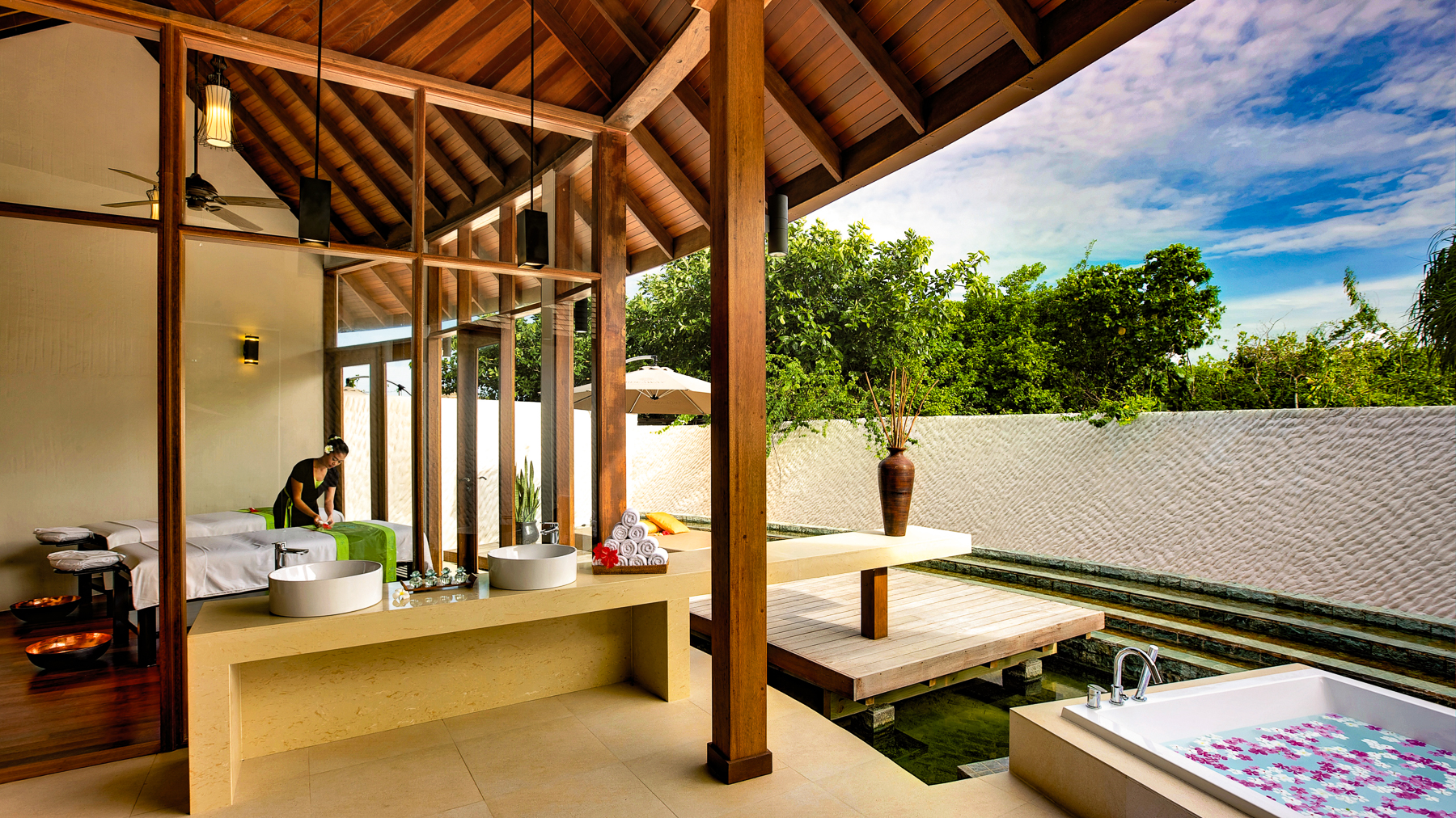 Massage room at the Hideaway Beach Resort & Spa in the Maldives