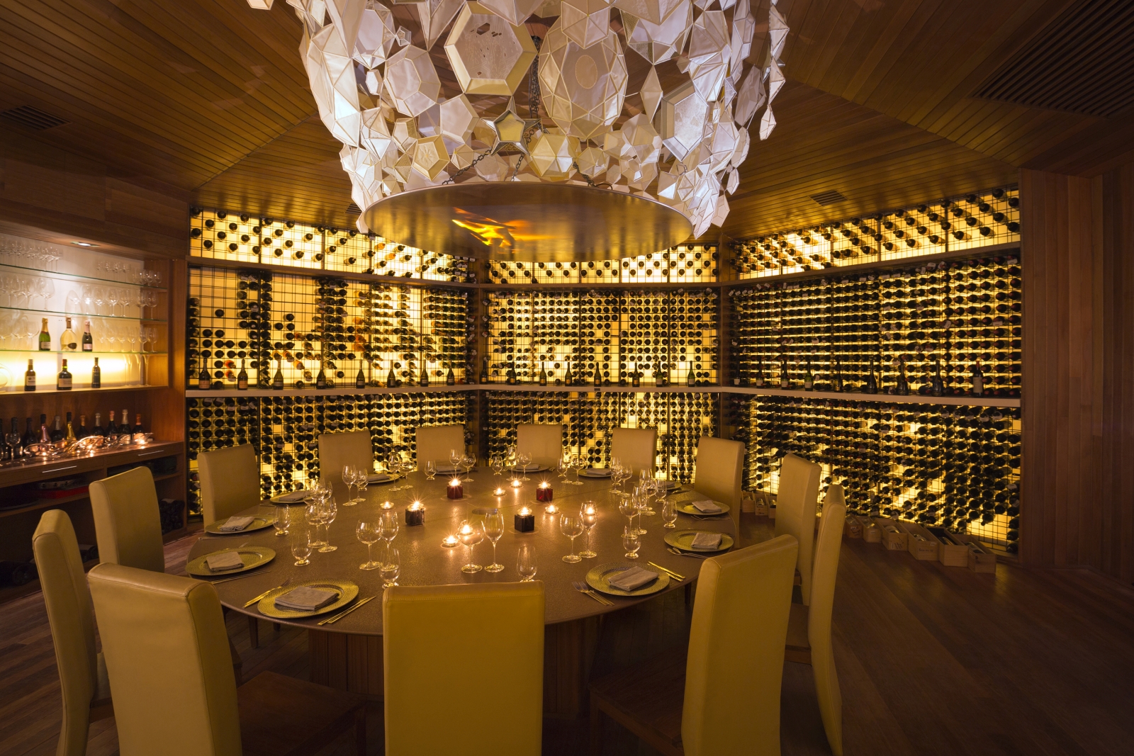 Dining at Vinum Restaurant at luxury resort Huvafen Fushi in the Maldives