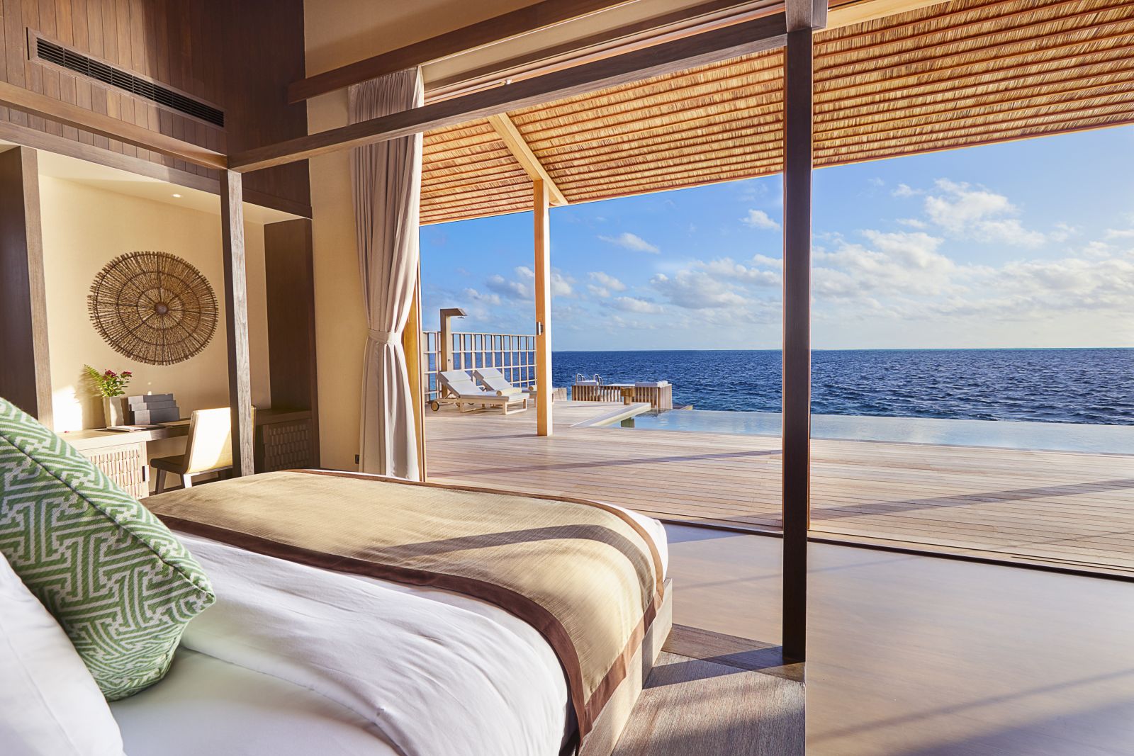 Ocean view from the bedroom of a residence at Kudadoo Maldives Private Island
