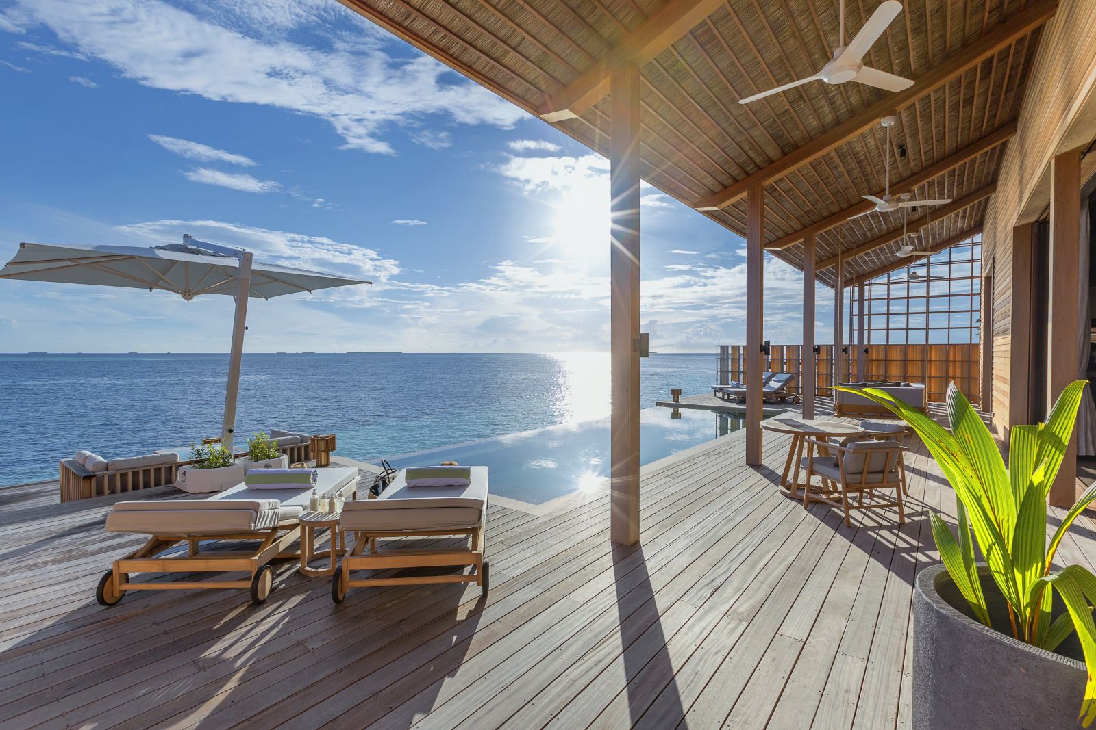 Private terrace of a villa at Kudadoo Maldives Private Island