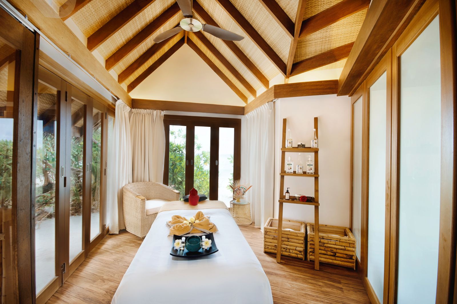 Spa room at Makunudu Island resort in the Maldives