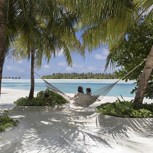 Relaxing on Naladhu, Maldives