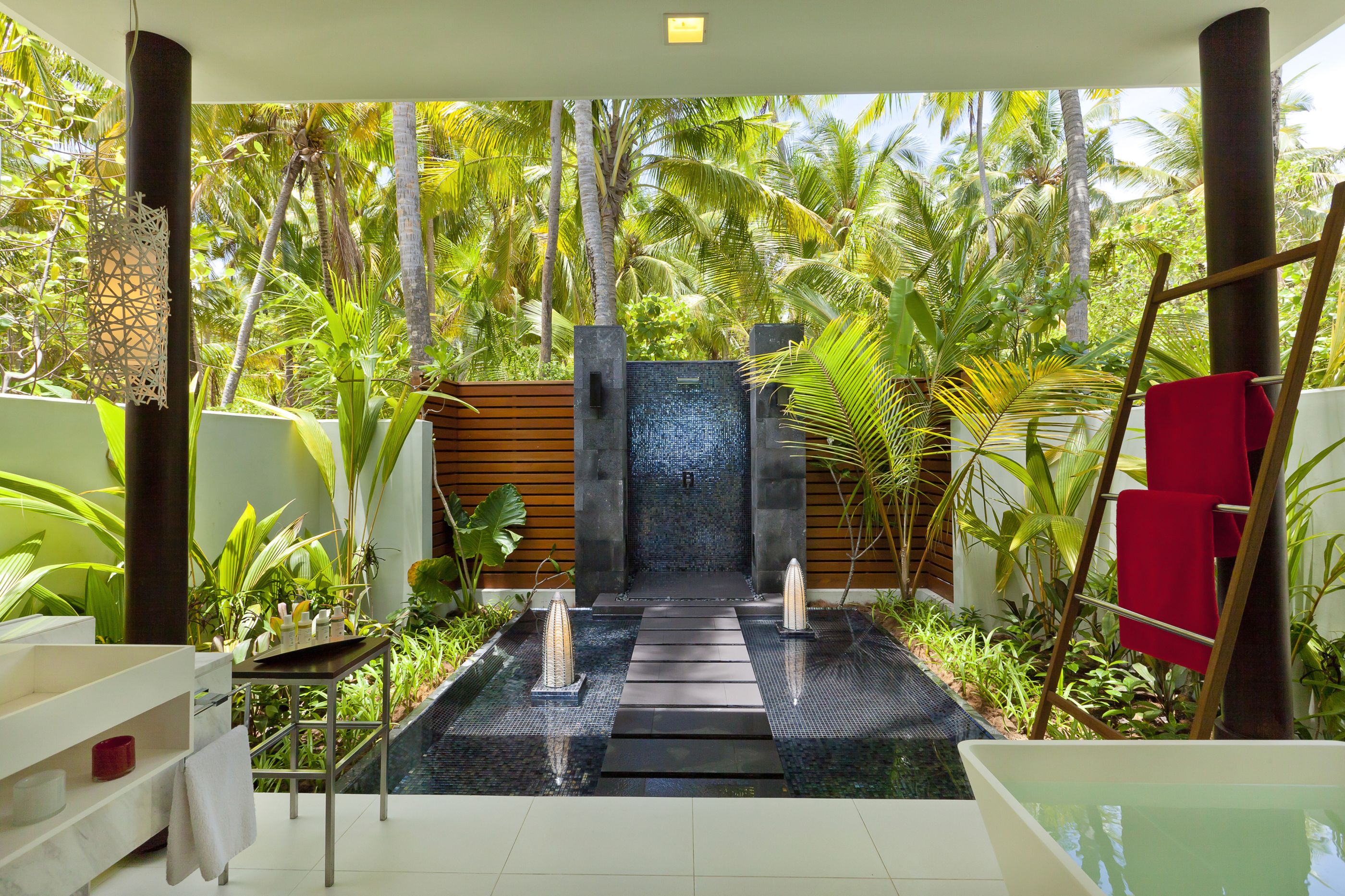 Interiors of a beach studio at Niyama, Maldives