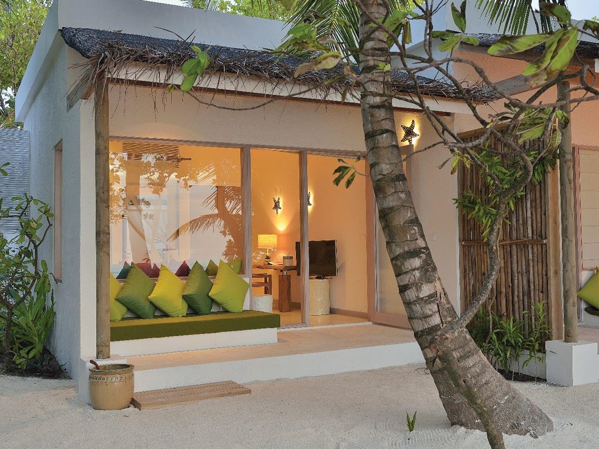 Deluxe beach villa at Adults only pool at Oblu By Atmosphere at Helengeli Maldives