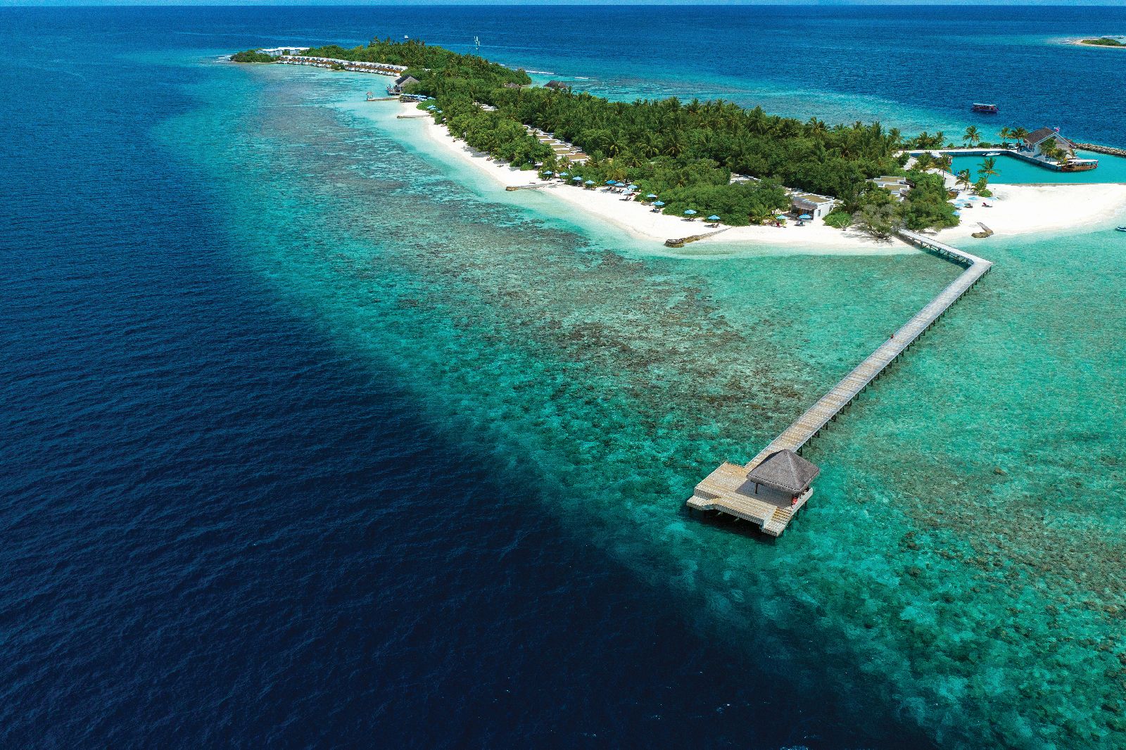 Aerial view of Oblu By Atmosphere at Helengeli Maldives