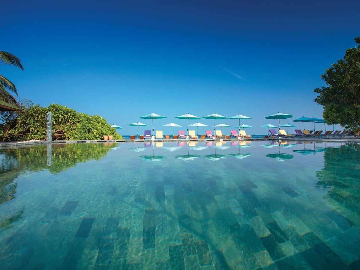 Swimming pool at Oblu By Atmosphere at Helengeli Maldives