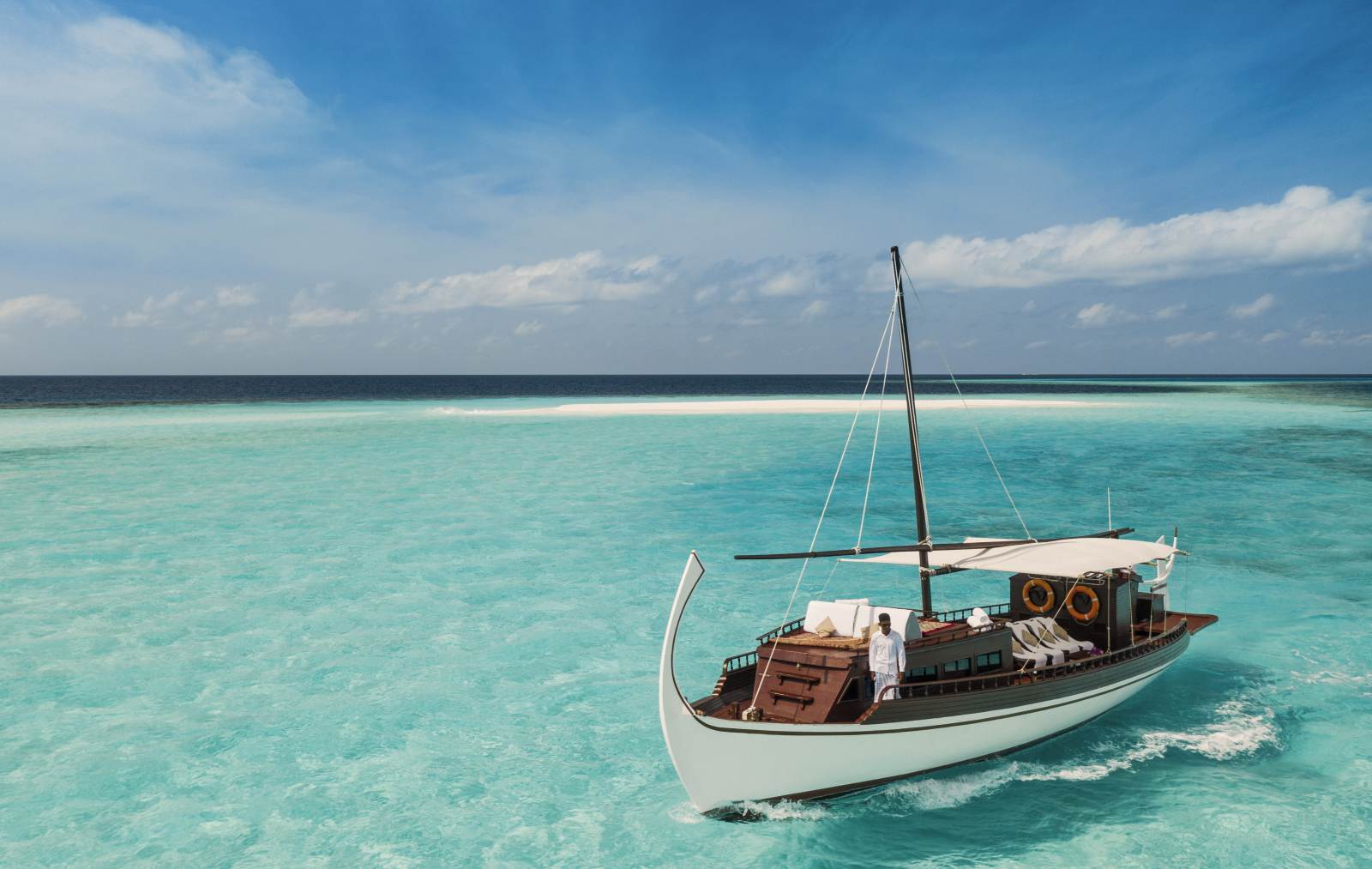 Traditional dhoni at the OneAndOnly Reethi Rah Maldives