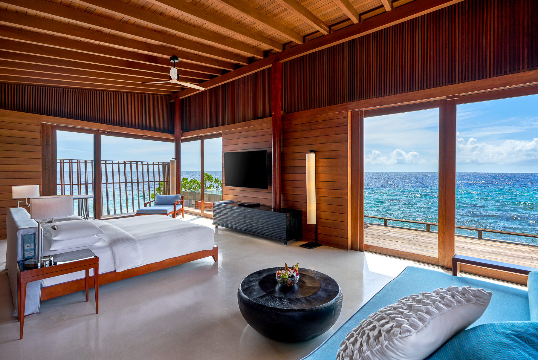 Villa bedroom at Park Hyatt Maldives Hadahaa