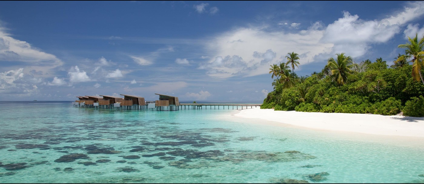 Water villas and beach of Park Hyatt Maldives