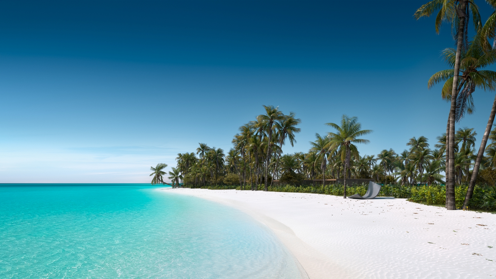 Art installation on the white sand beach of luxury resort Patina Maldives