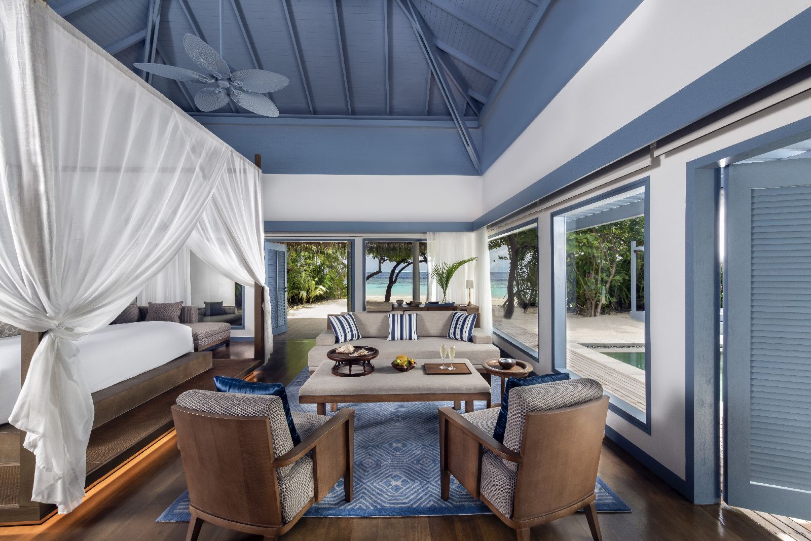 Interiors of a Beach Villa at the Raffles Maldives Meradhoo