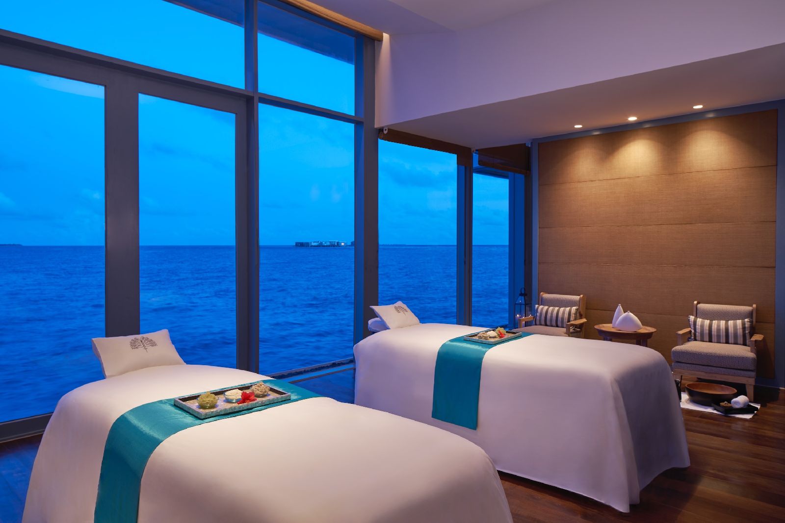 Overwater spa at Raffles Maldives Meradhoo