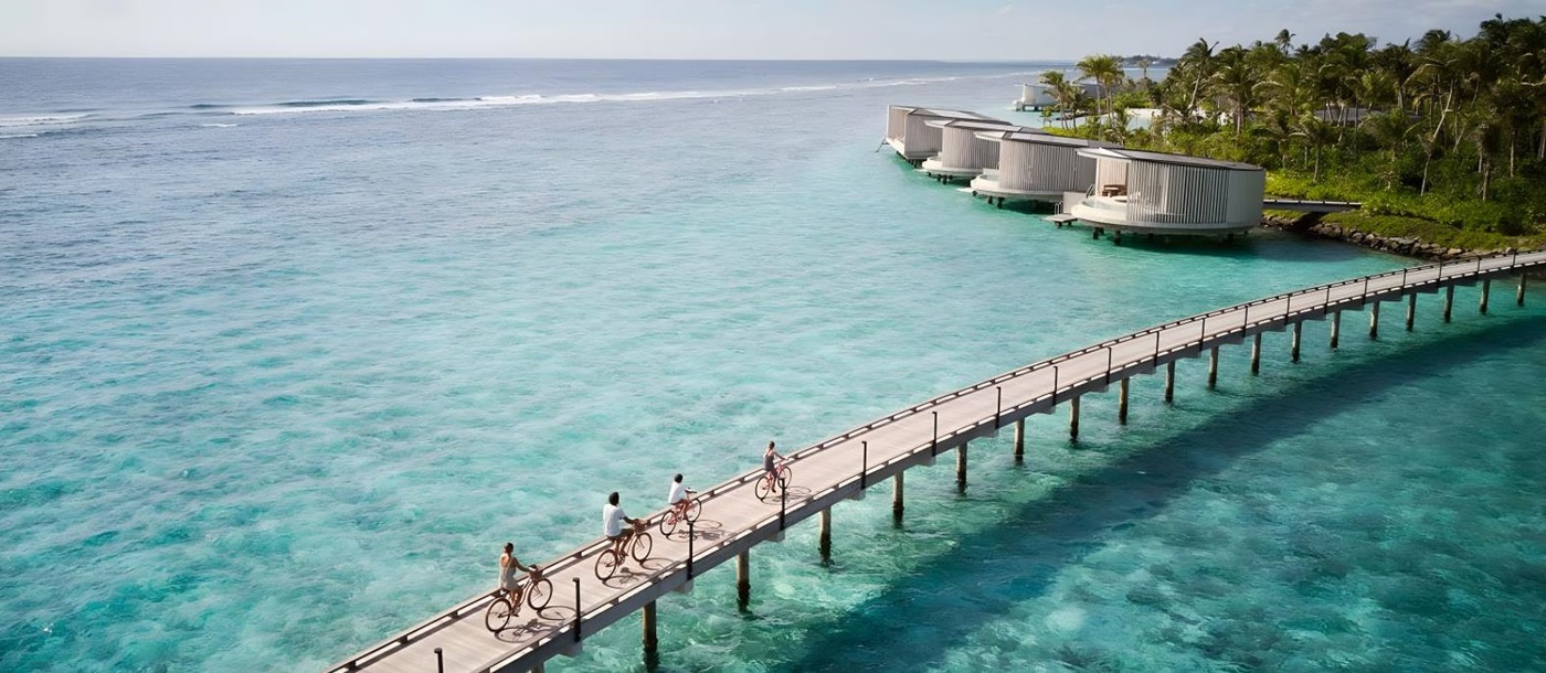 Cycling bridge on the resort of Ritz Carlton Maldives