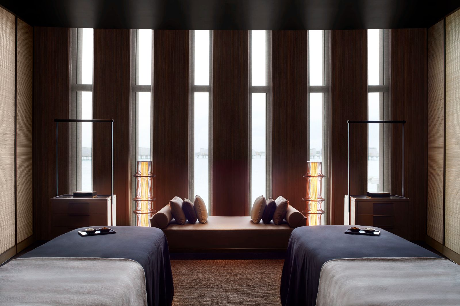 Spa beds at Ritz Carlton Maldives