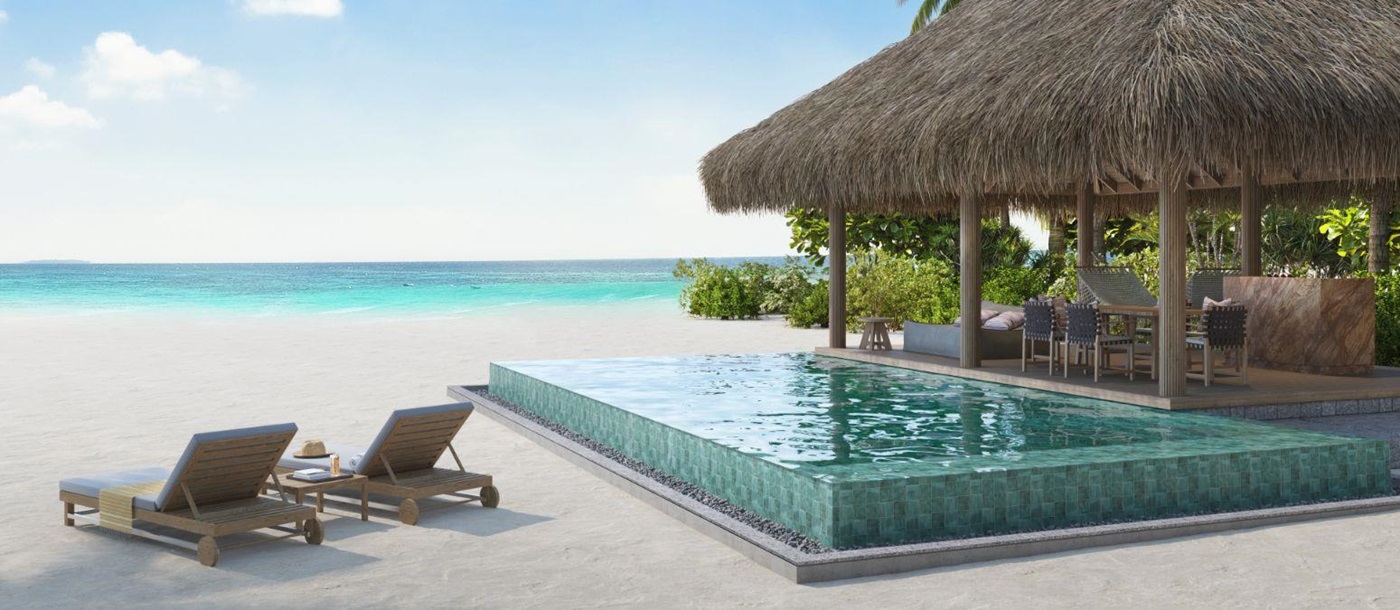 Private pool of a Beach Retreat at Six Senses Kanuhura Maldives
