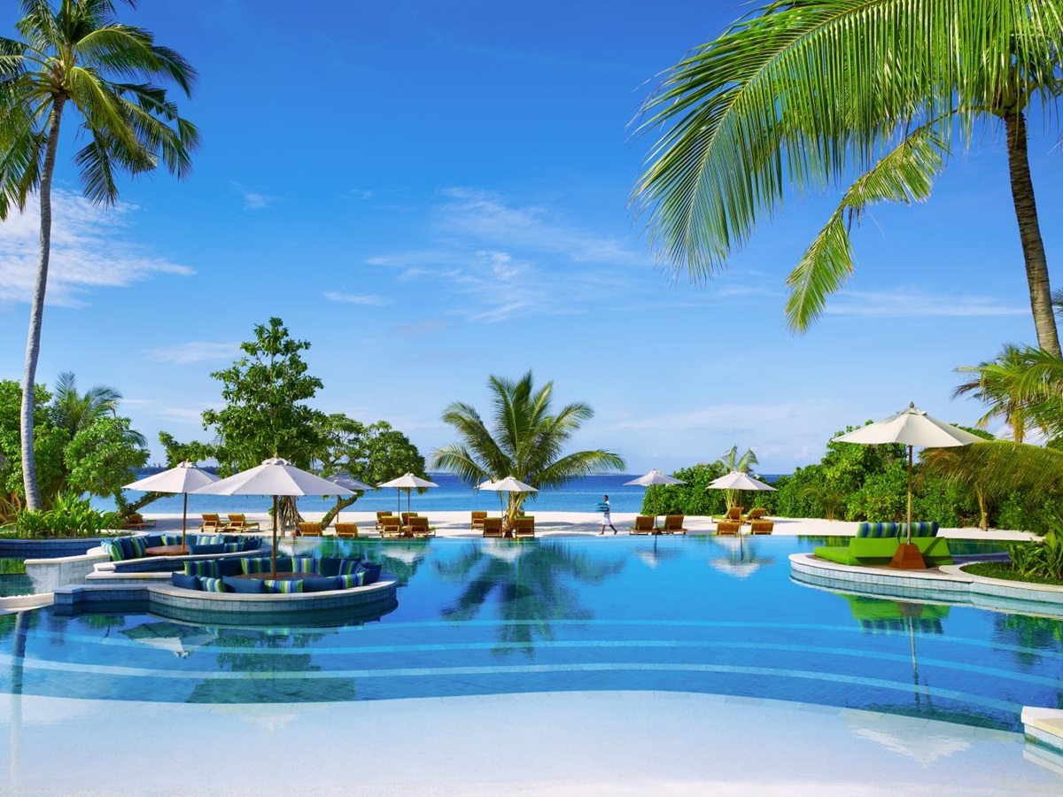 Main swimming pool at Six Senses Laamu Maldives