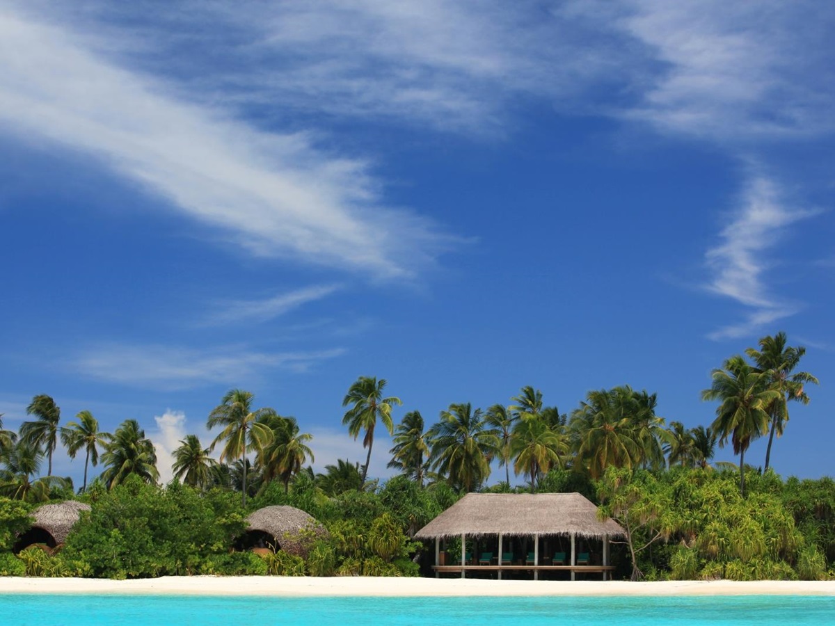 view of the beach at Six Senses Laamu Maldives