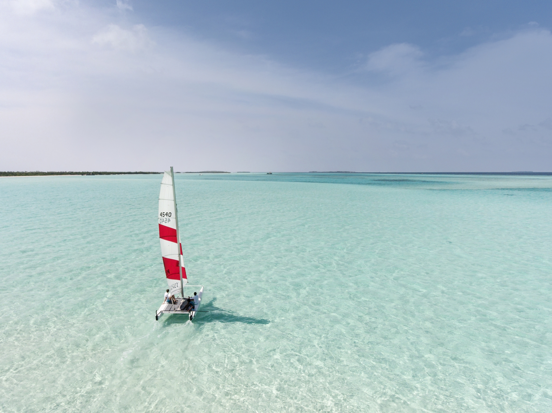 Small sailing boat at Soneva Jani