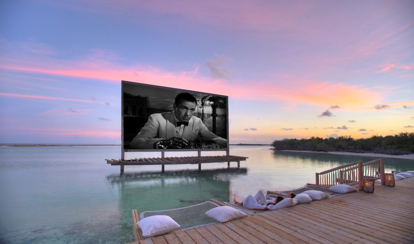 Sunset cinema at Soneva Jani, Maldives
