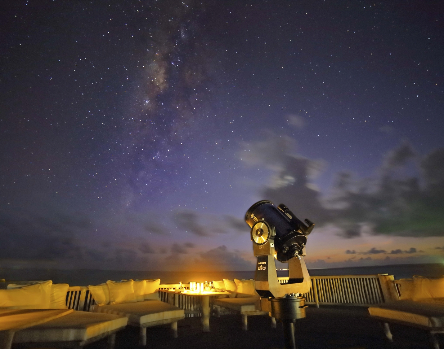 Observatory at night at Soneva Jani