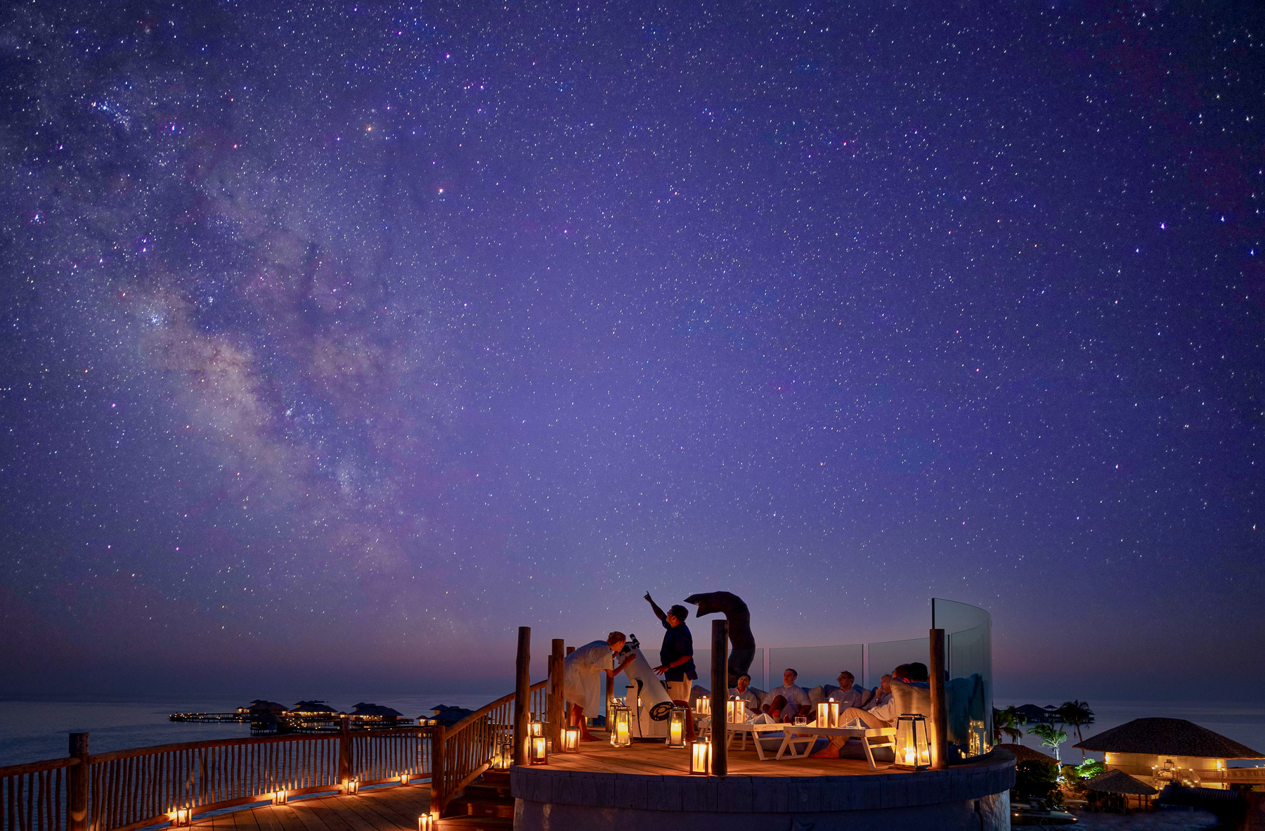 Stargazing at the Out of this World platform at Soneva Secret 2024 in the Maldives