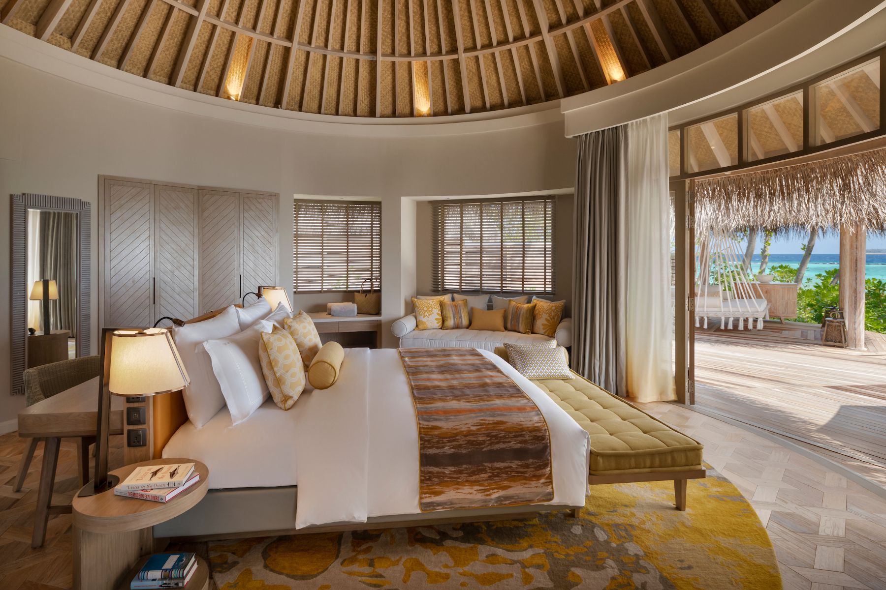 Beach Residence bedroom at the Nautilus luxury private island resort in the Maldives